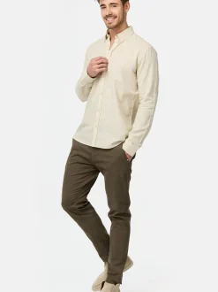 Indicode Herren Hemd Langarm - Brayden in beige sand