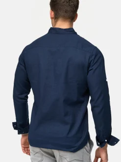 Indicode Herren Hemd Langarm - Brayden in marine
