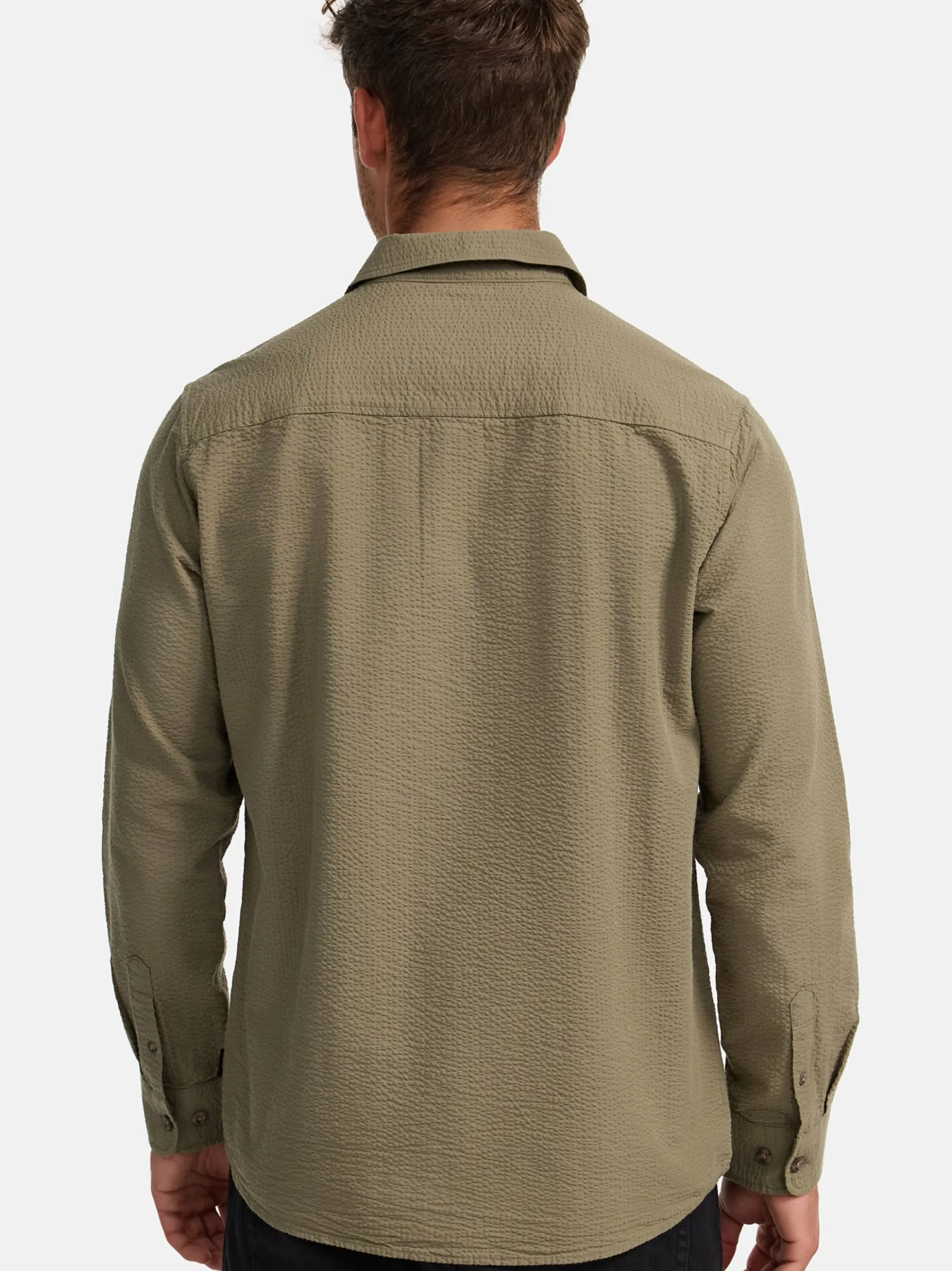 Indicode Herren Hemd Langarm - INCaix in beige grün