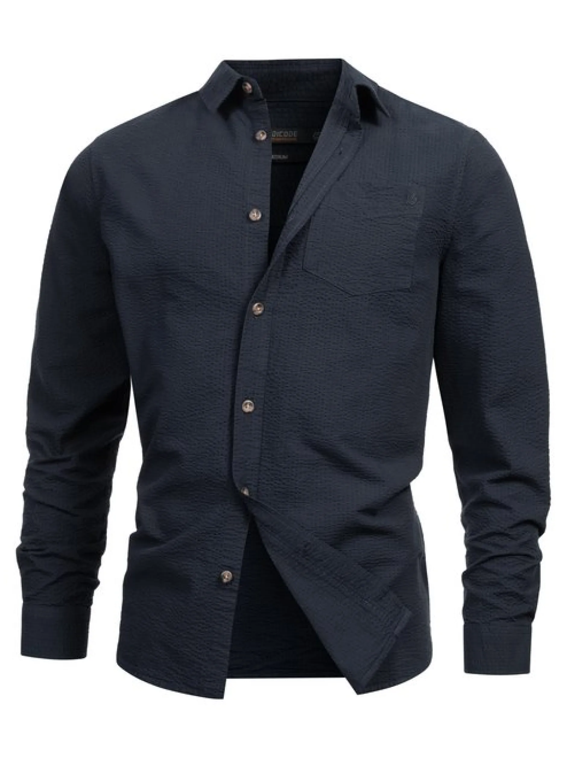 Indicode Herren Hemd Langarm - INCaix in marine