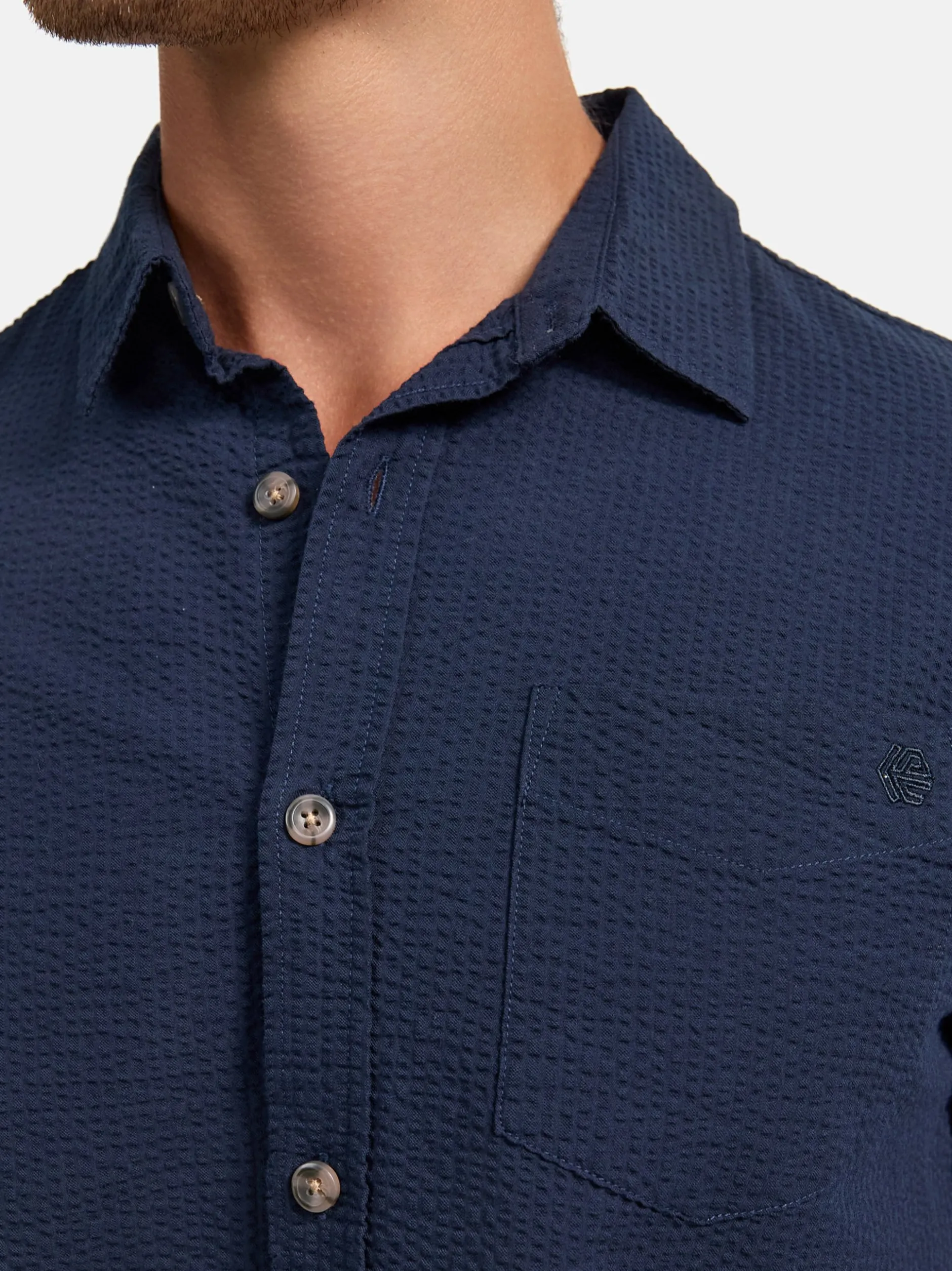 Indicode Herren Hemd Langarm - INCaix in marine