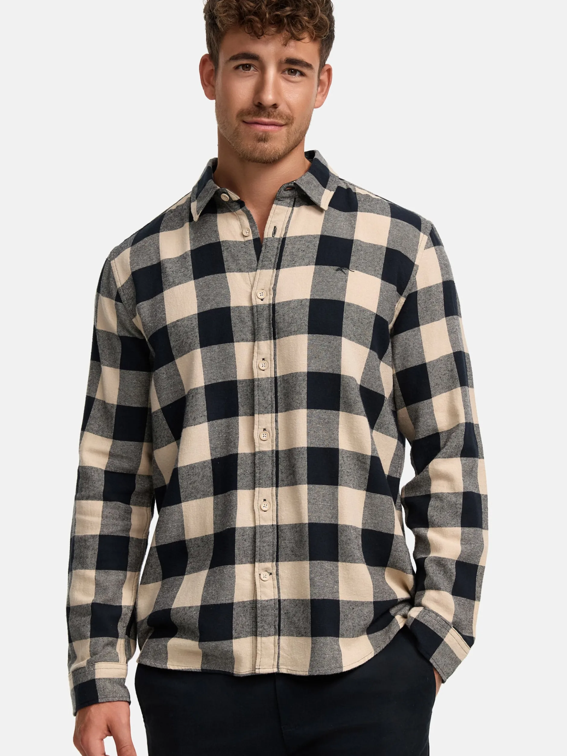 Indicode Herren Hemd Langarm - INGilman in beige