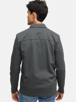 Indicode Herren Hemd Langarm - INNello Zip Shirt in anthrazit