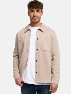 Indicode Herren Hemd Langarm - INRhomon in taupe beige
