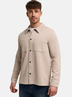 Indicode Herren Hemd Langarm - INRhomon in taupe beige