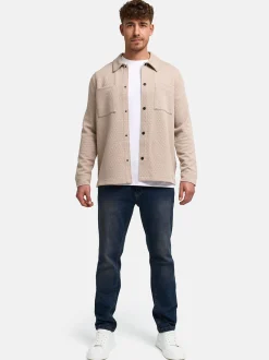 Indicode Herren Hemd Langarm - INRhomon in taupe beige