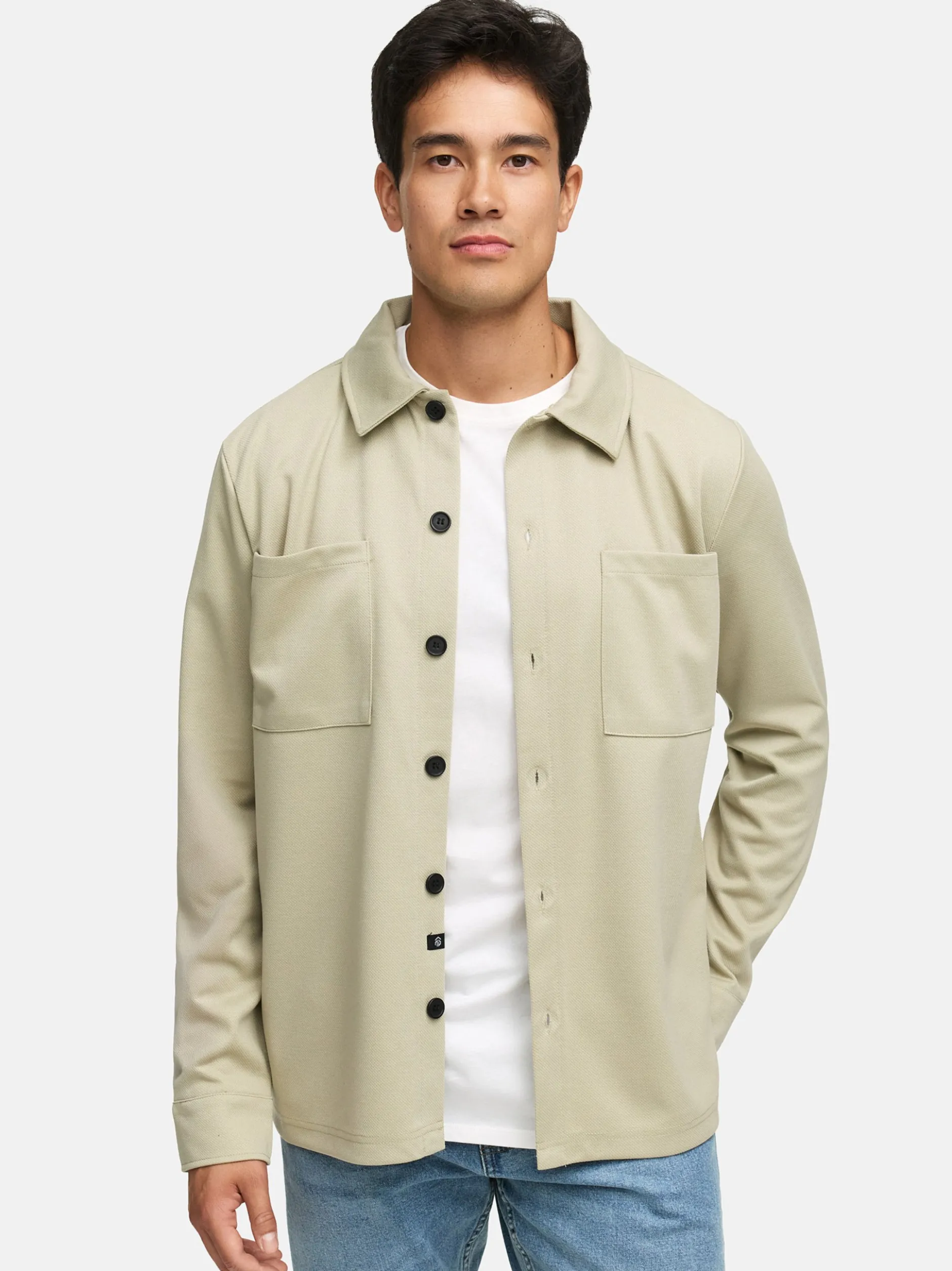 Indicode Herren Hemd Langarm - INYuno in beige grau