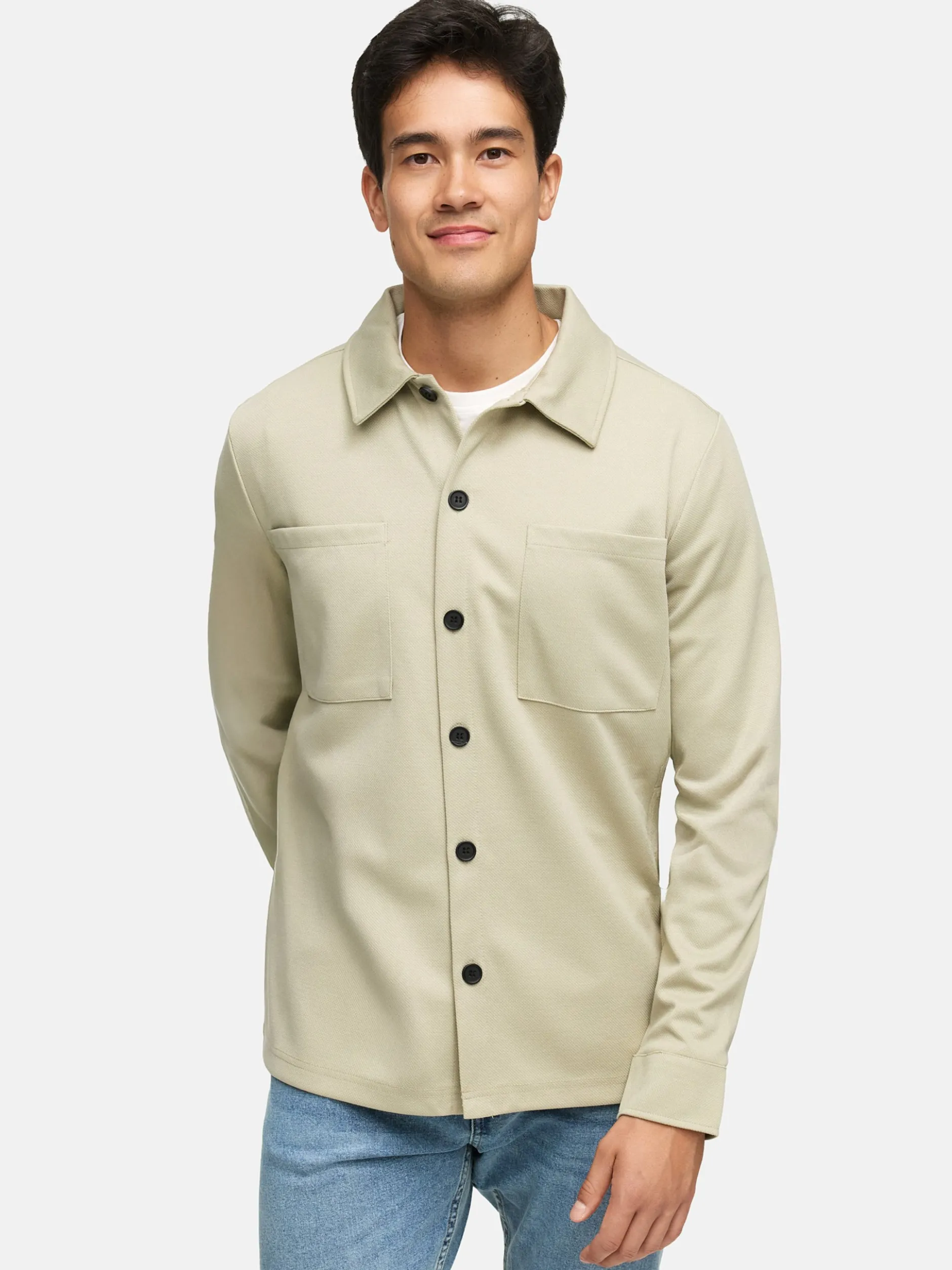 Indicode Herren Hemd Langarm - INYuno in beige grau