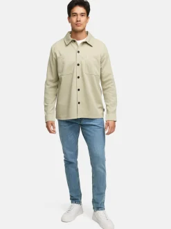 Indicode Herren Hemd Langarm - INYuno in beige grau