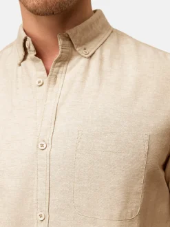 Indicode Herren Hemd Langarm - Kepner in beige