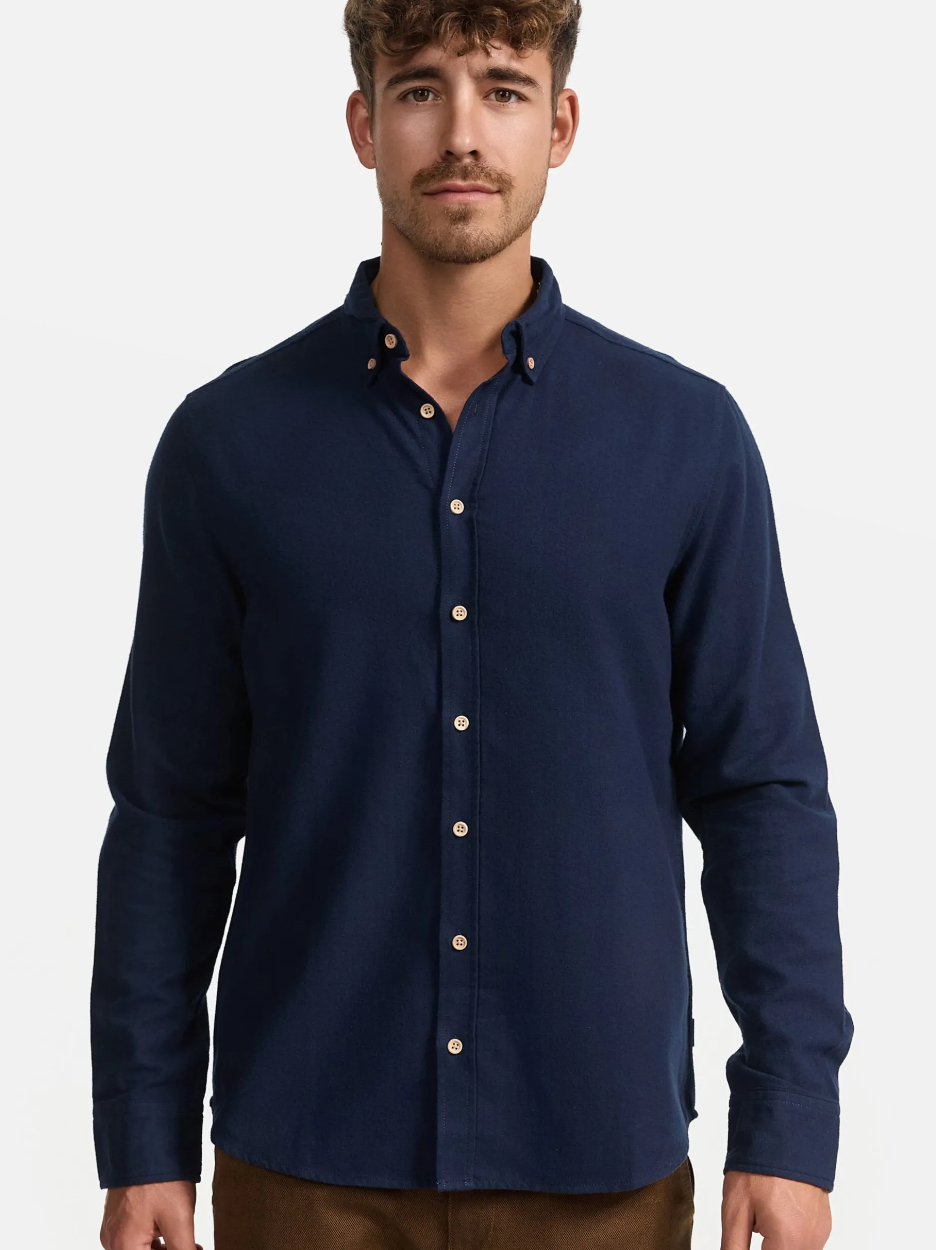 Indicode Herren Hemd Langarm - Riverside in marine