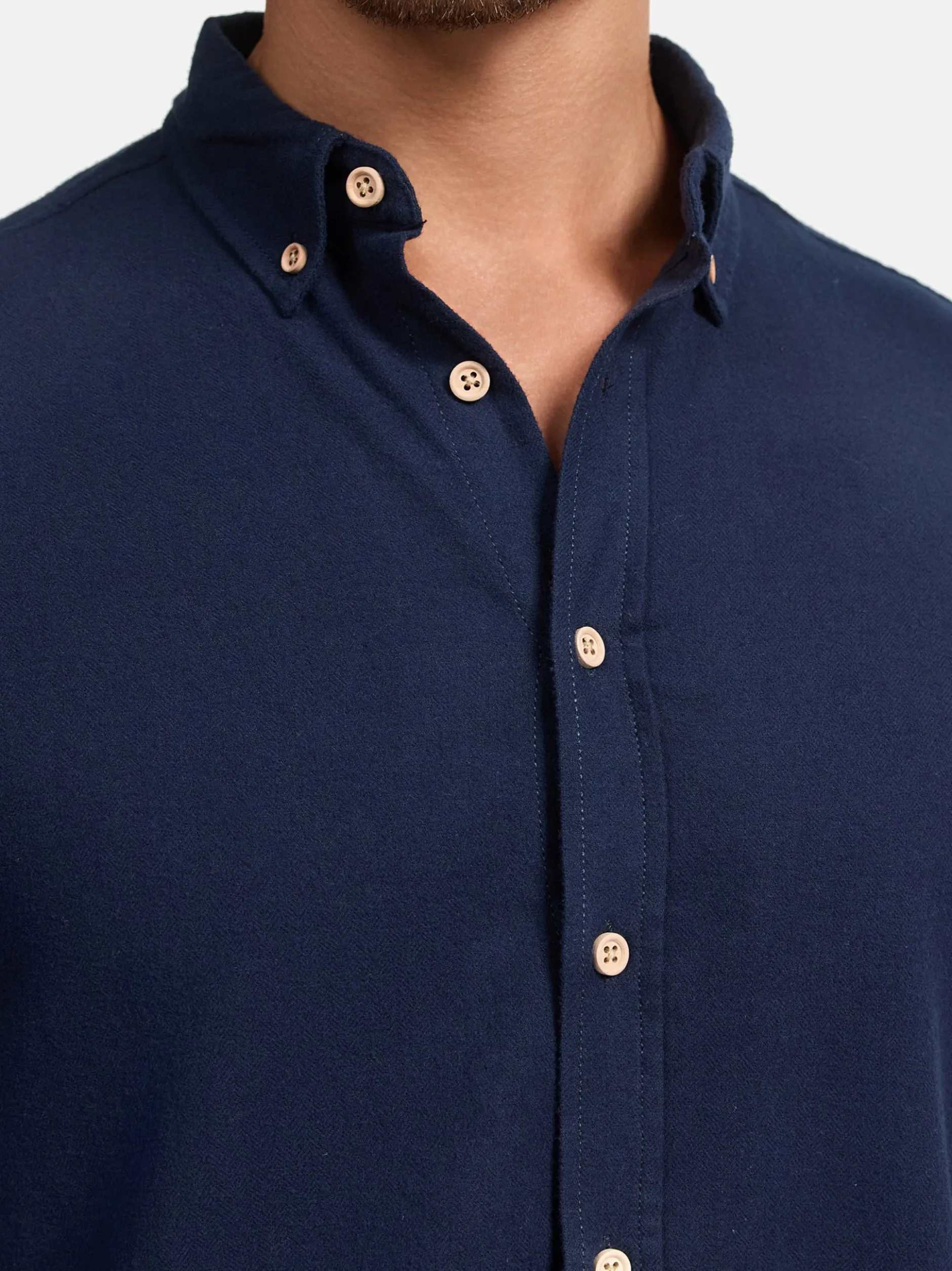 Indicode Herren Hemd Langarm - Riverside in marine