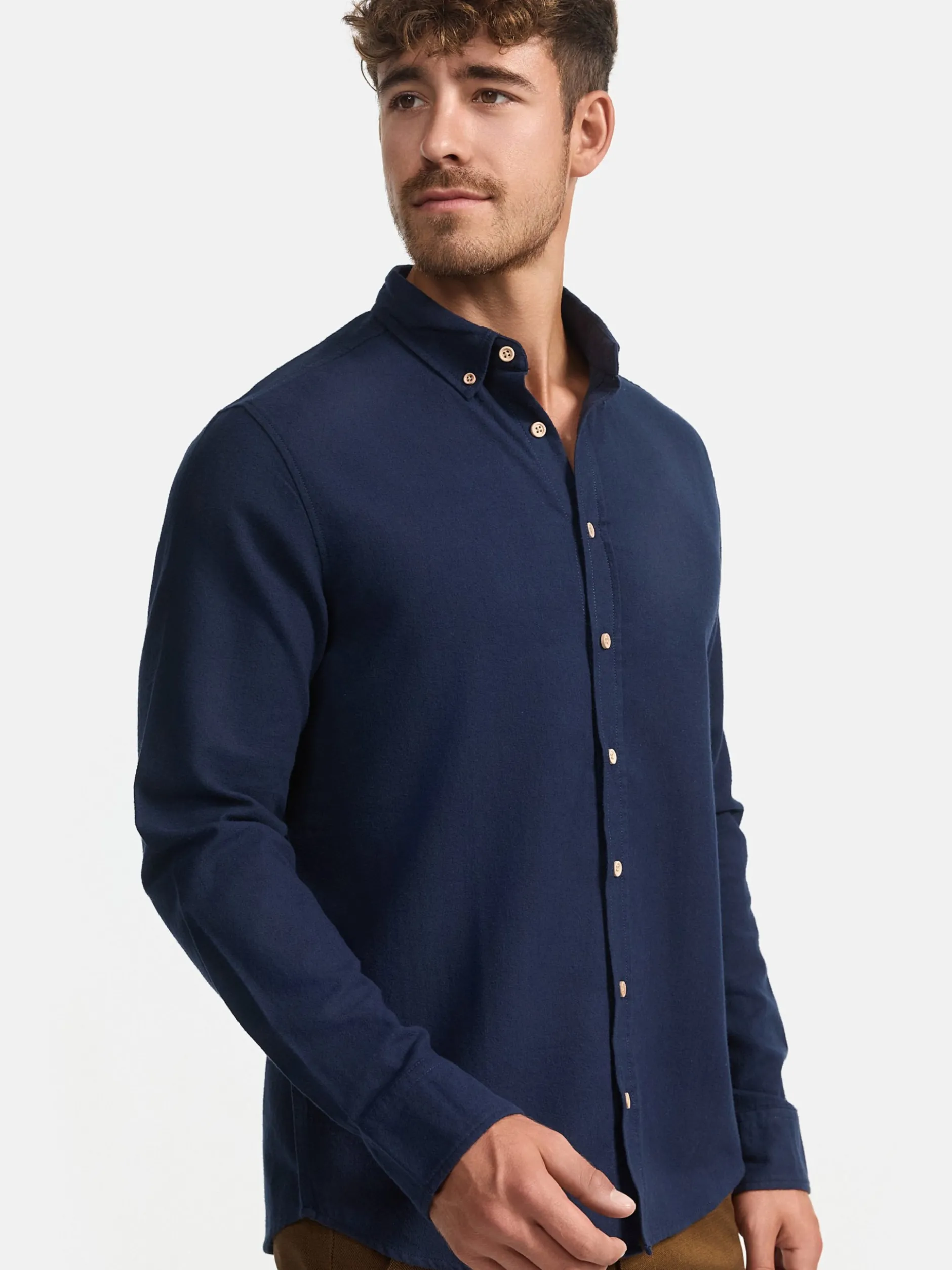 Indicode Herren Hemd Langarm - Riverside in marine