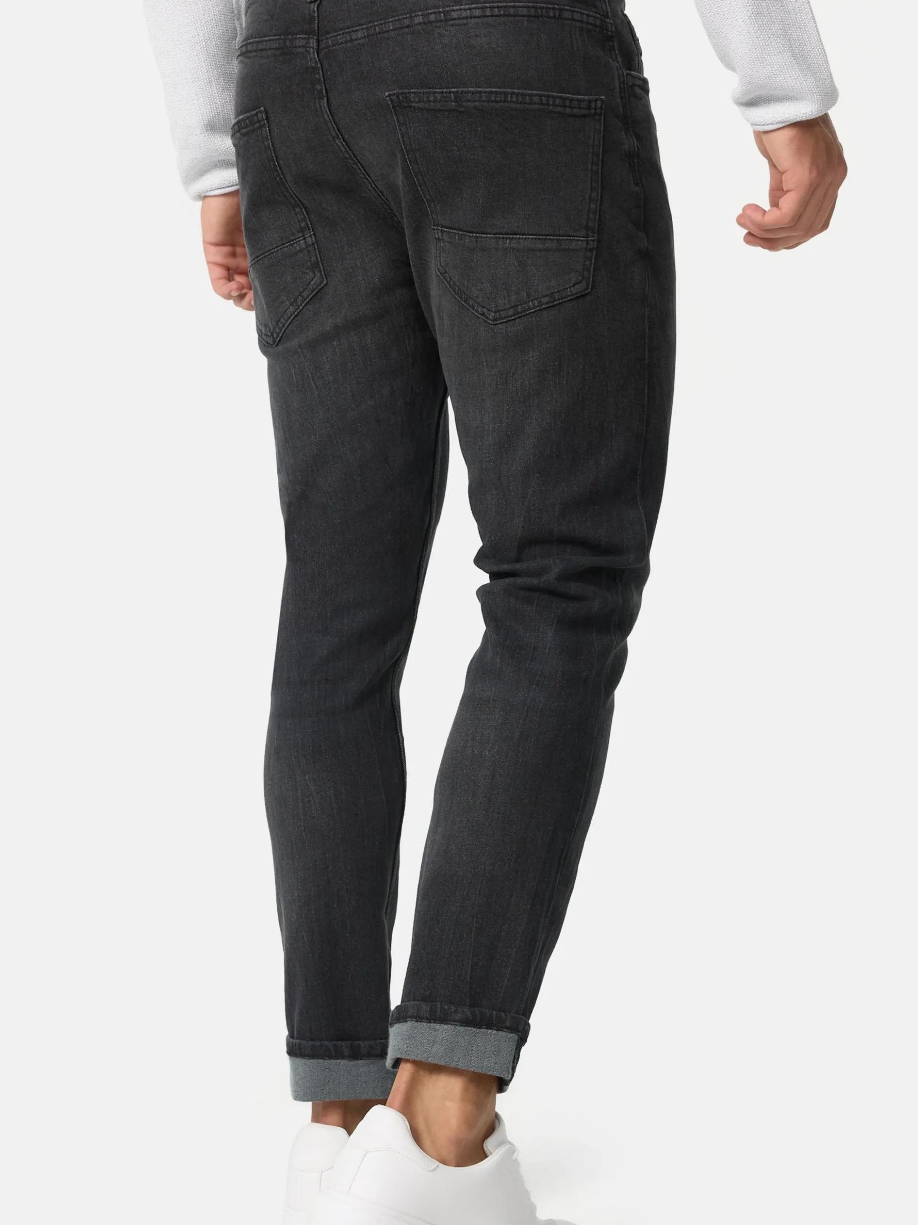 Indicode Herren Jeanshose - INChammy in schwarz fuchsia