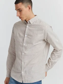 Indicode Herren Langarmhemd - IDHanko in beige