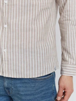 Indicode Herren Langarmhemd - IDHanko in beige