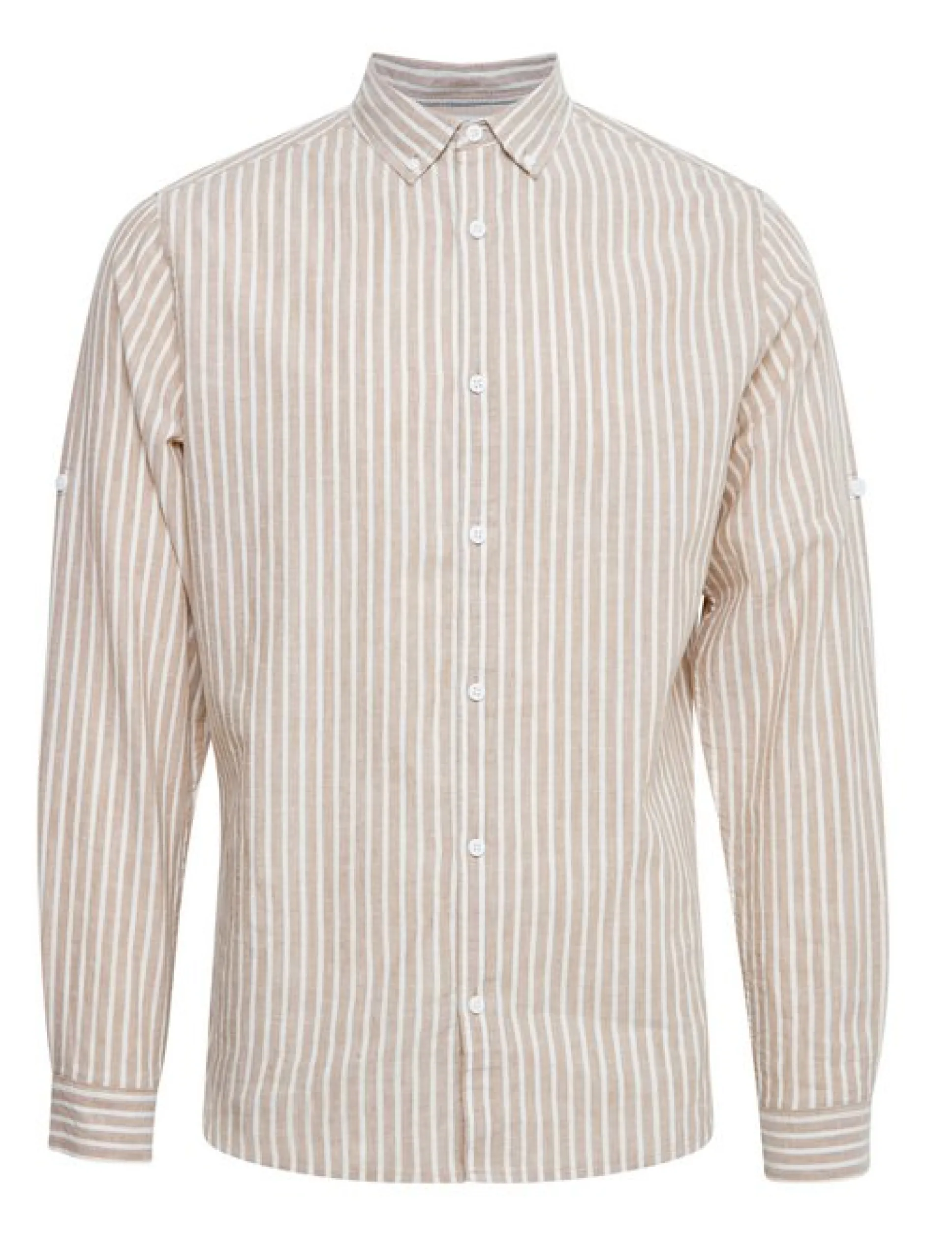 Indicode Herren Langarmhemd - IDHanko in beige