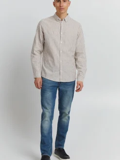 Indicode Herren Langarmhemd - IDHanko in beige