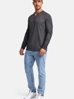 Indicode Herren Langarmshirt - INKilsone in anthrazit grau