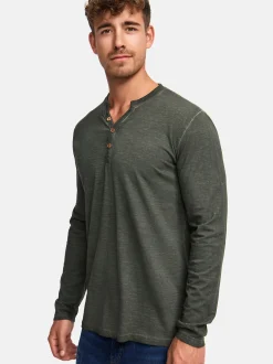 Indicode Herren Langarmshirt - INKilsone in grün khaki