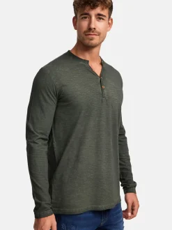 Indicode Herren Langarmshirt - INKilsone in grün khaki