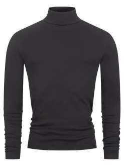 Indicode Herren Langarmshirt Rollkragen - Eagon in schwarz