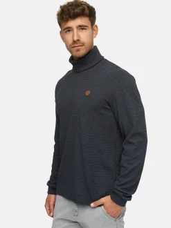 Indicode Herren Langarmshirt Rollkragen - INGuadalupe Roll neck in anthrazit