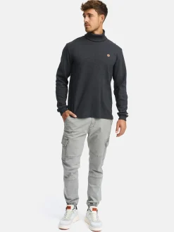 Indicode Herren Langarmshirt Rollkragen - INGuadalupe Roll neck in anthrazit