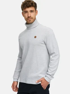 Indicode Herren Langarmshirt Rollkragen - INGuadalupe Roll neck in hellgrau