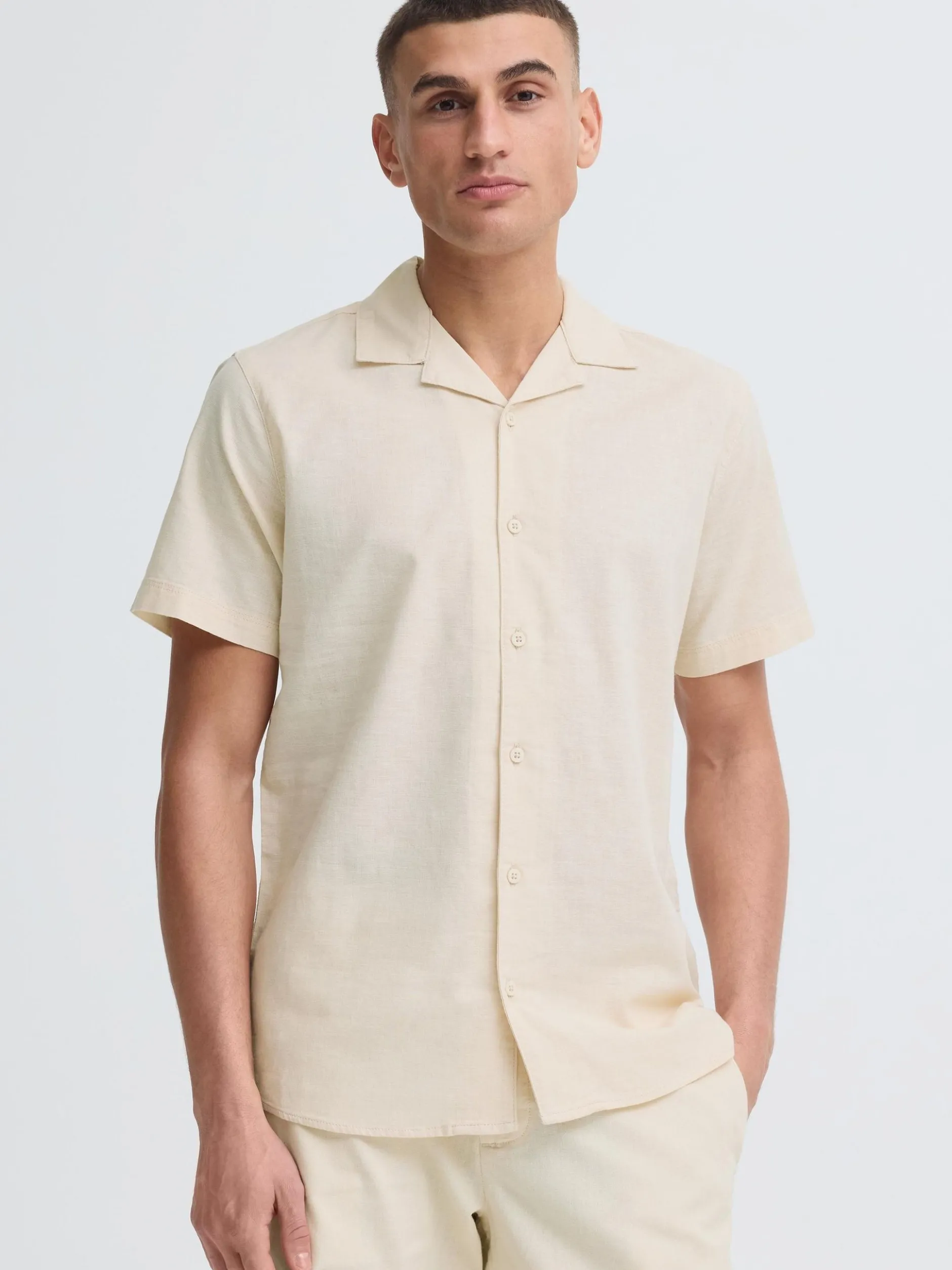 Indicode Herren Leinenhemd - IDMonken in beige