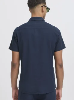Indicode Herren Leinenhemd - IDMonk in marine