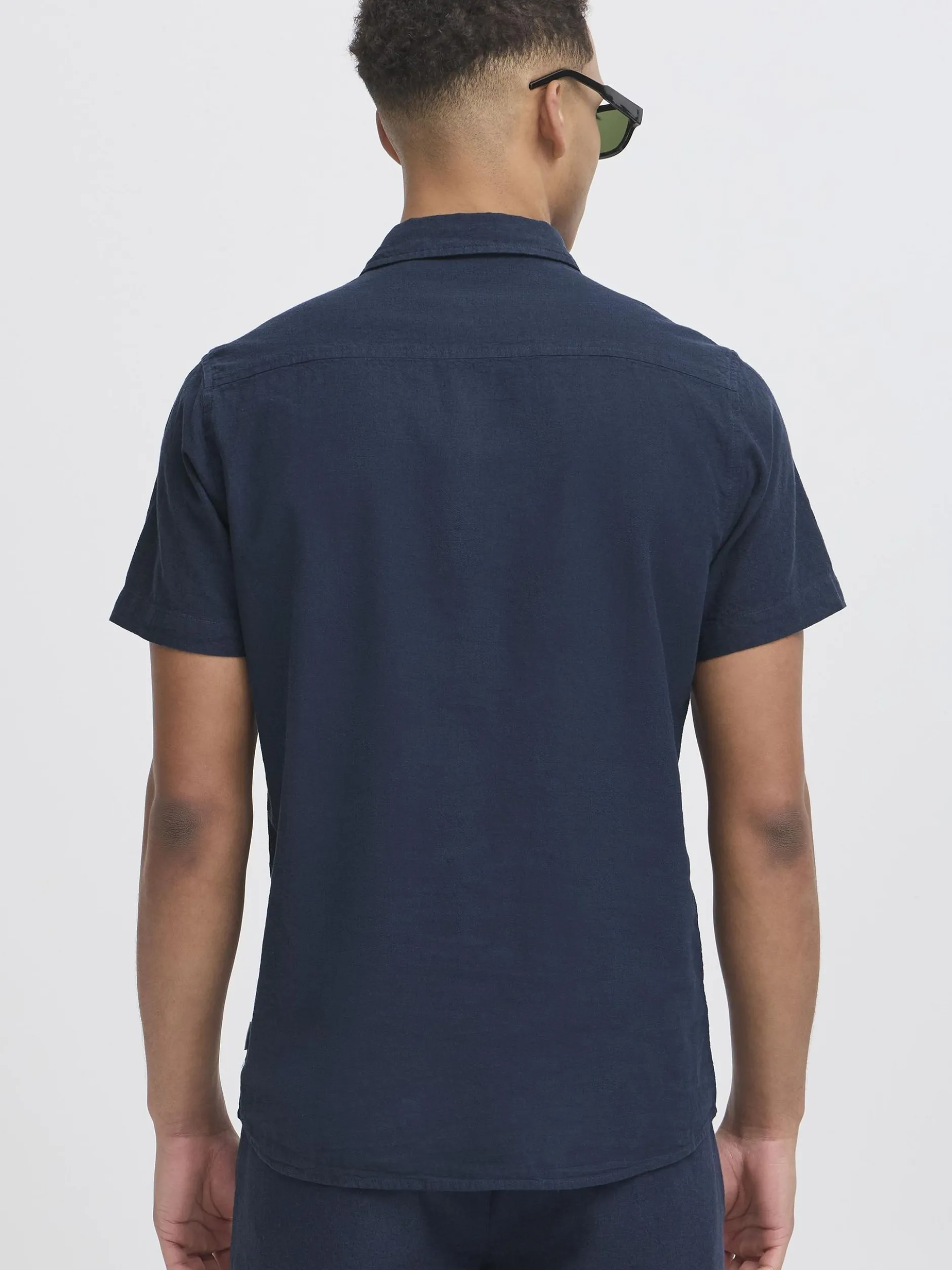 Indicode Herren Leinenhemd - IDMonk in marine