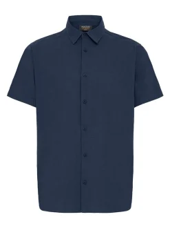 Indicode Herren Leinenhemd - IDMonk in marine