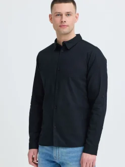 Indicode Herren Leinenhemd - IDMonko in schwarz