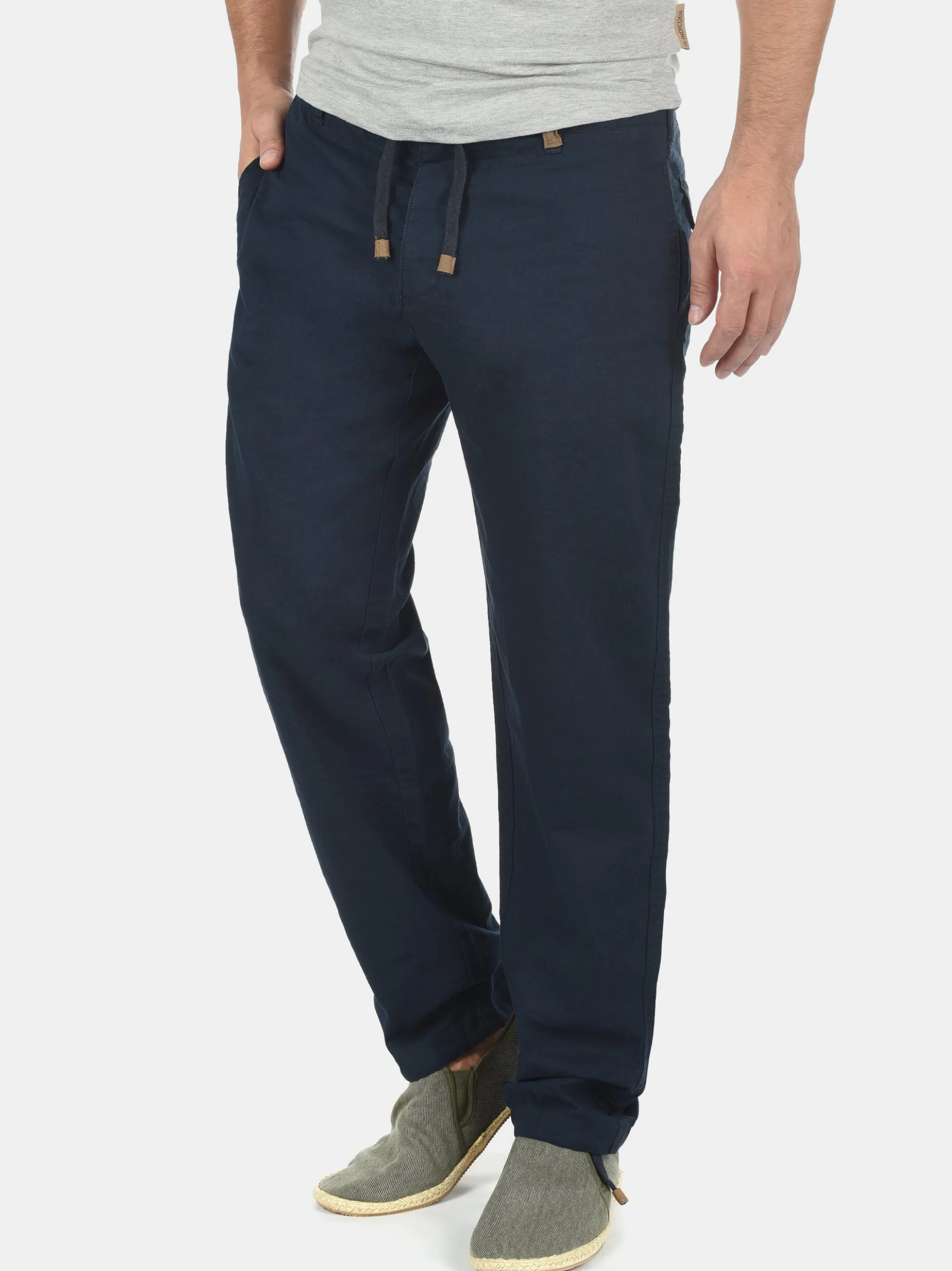 Indicode Herren Leinenhose - IDIves in blau