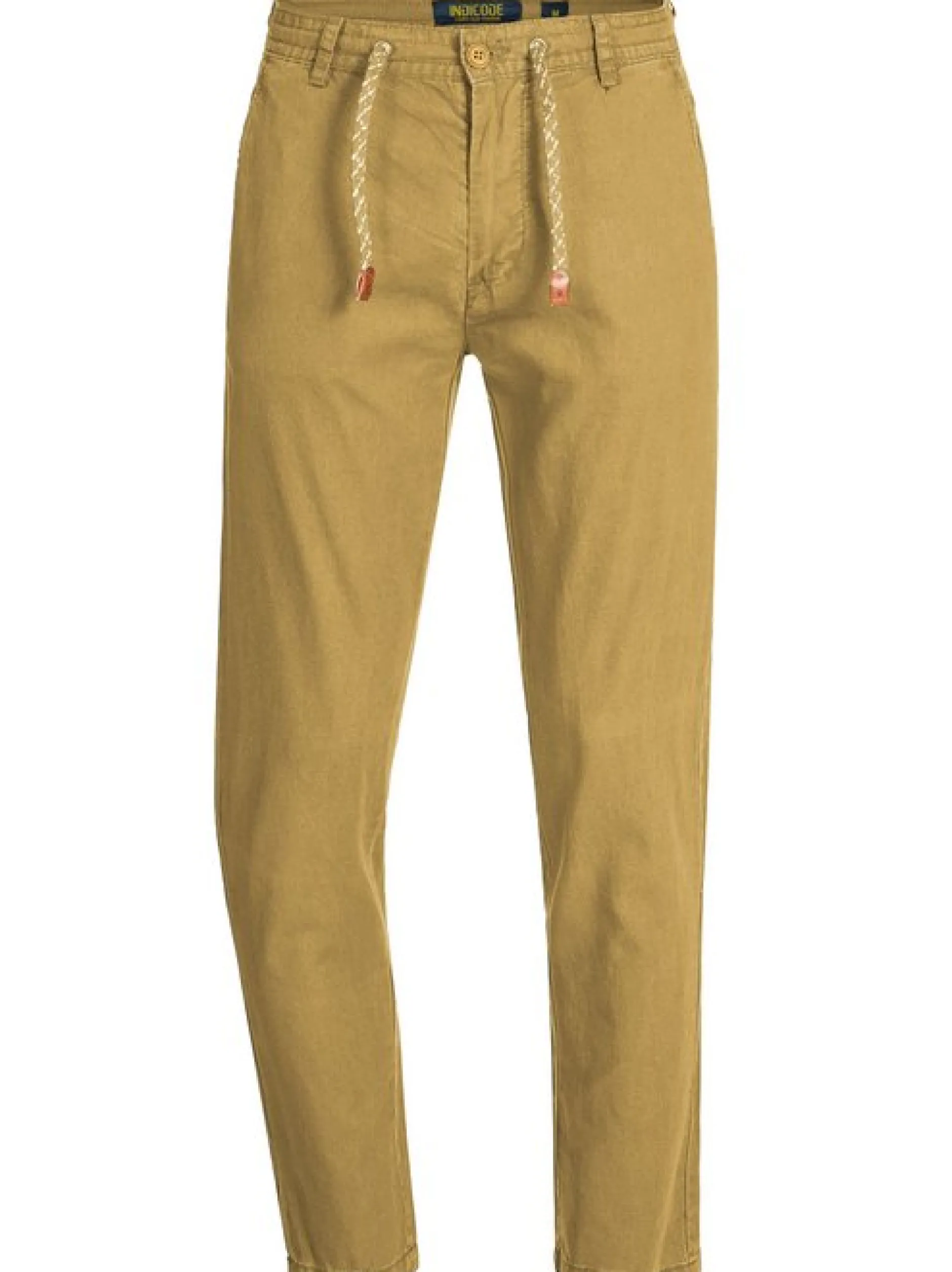 Indicode Herren Leinenhose - Veneto in beige sand
