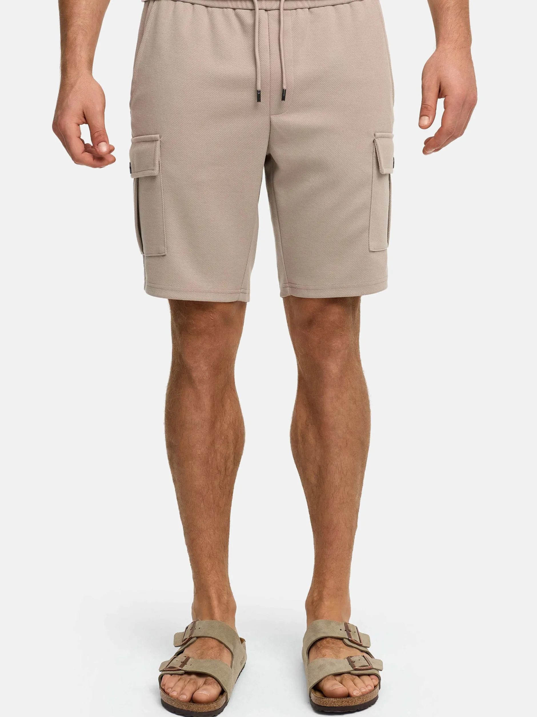 Indicode Herren Shorts Cargo - INNezzo Cargo Shorts in taupe beige