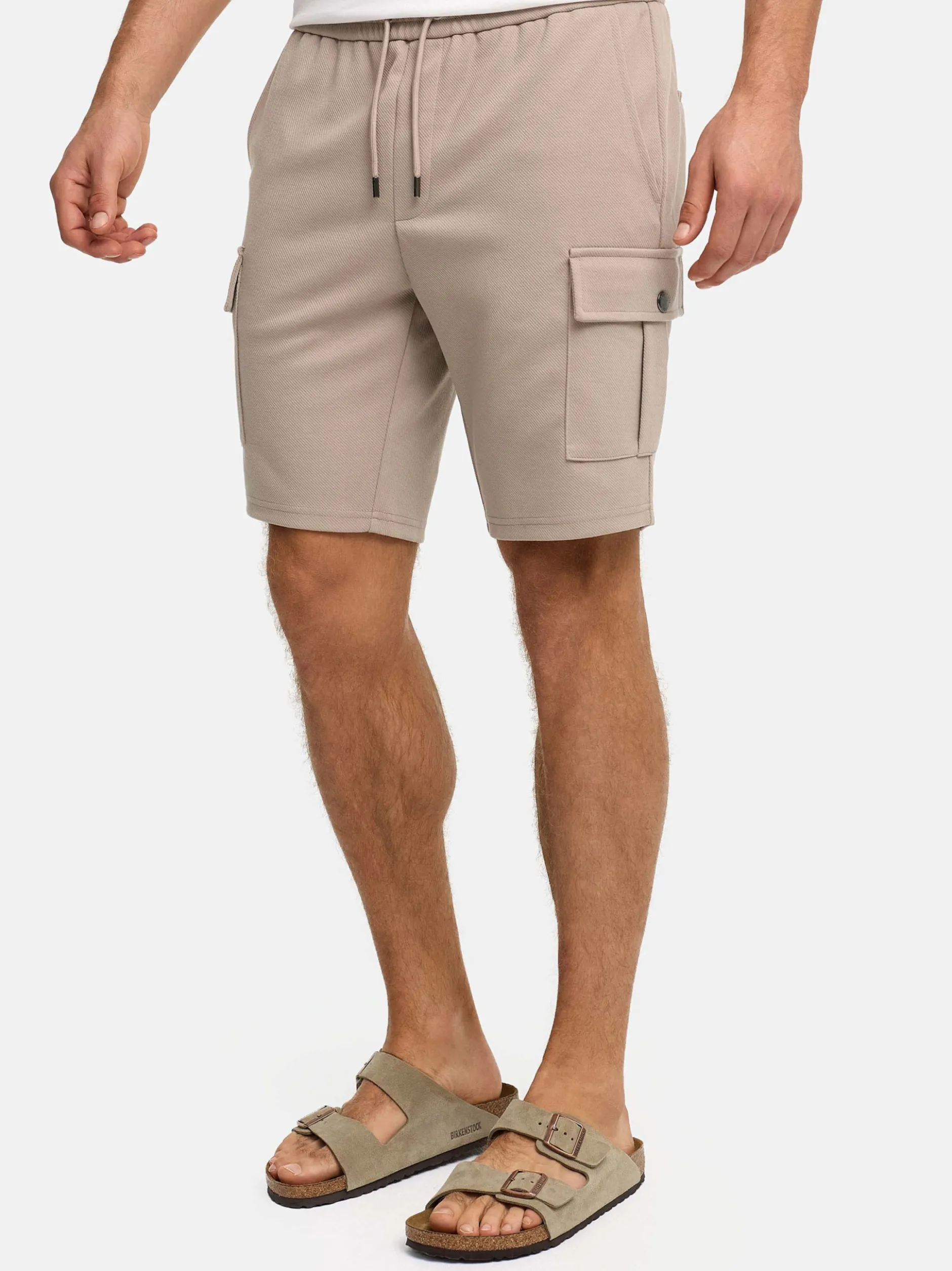 Indicode Herren Shorts Cargo - INNezzo Cargo Shorts in taupe beige