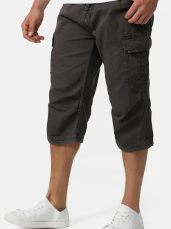 Indicode Herren Shorts Cargo - Nicolas Check in anthrazit