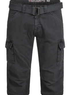Indicode Herren Shorts Cargo - Nicolas Check in anthrazit