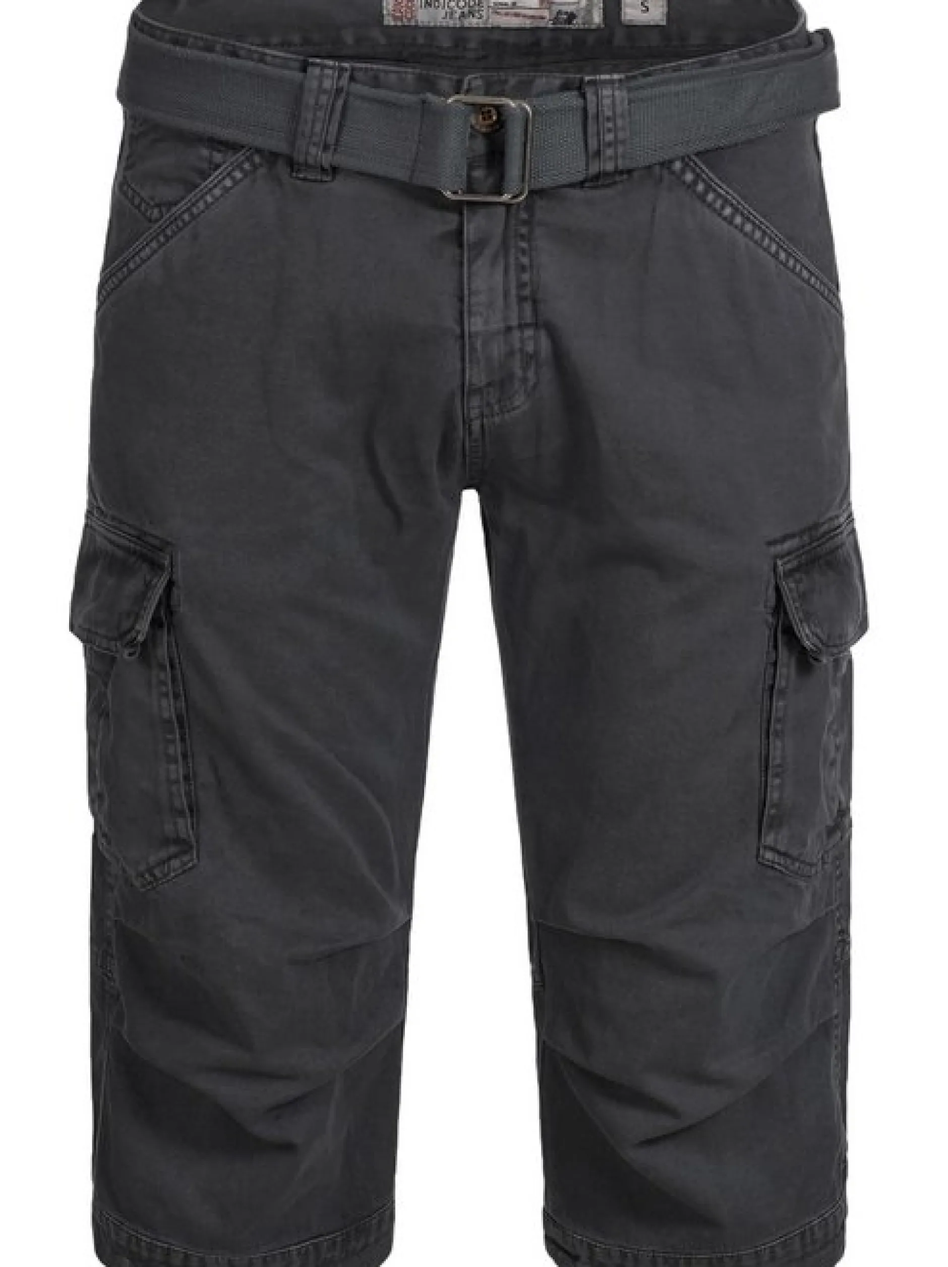 Indicode Herren Shorts Cargo - Nicolas Check in anthrazit