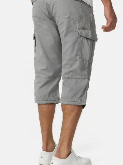 Indicode Herren Shorts Cargo - Nicolas Check in hellgrau grau