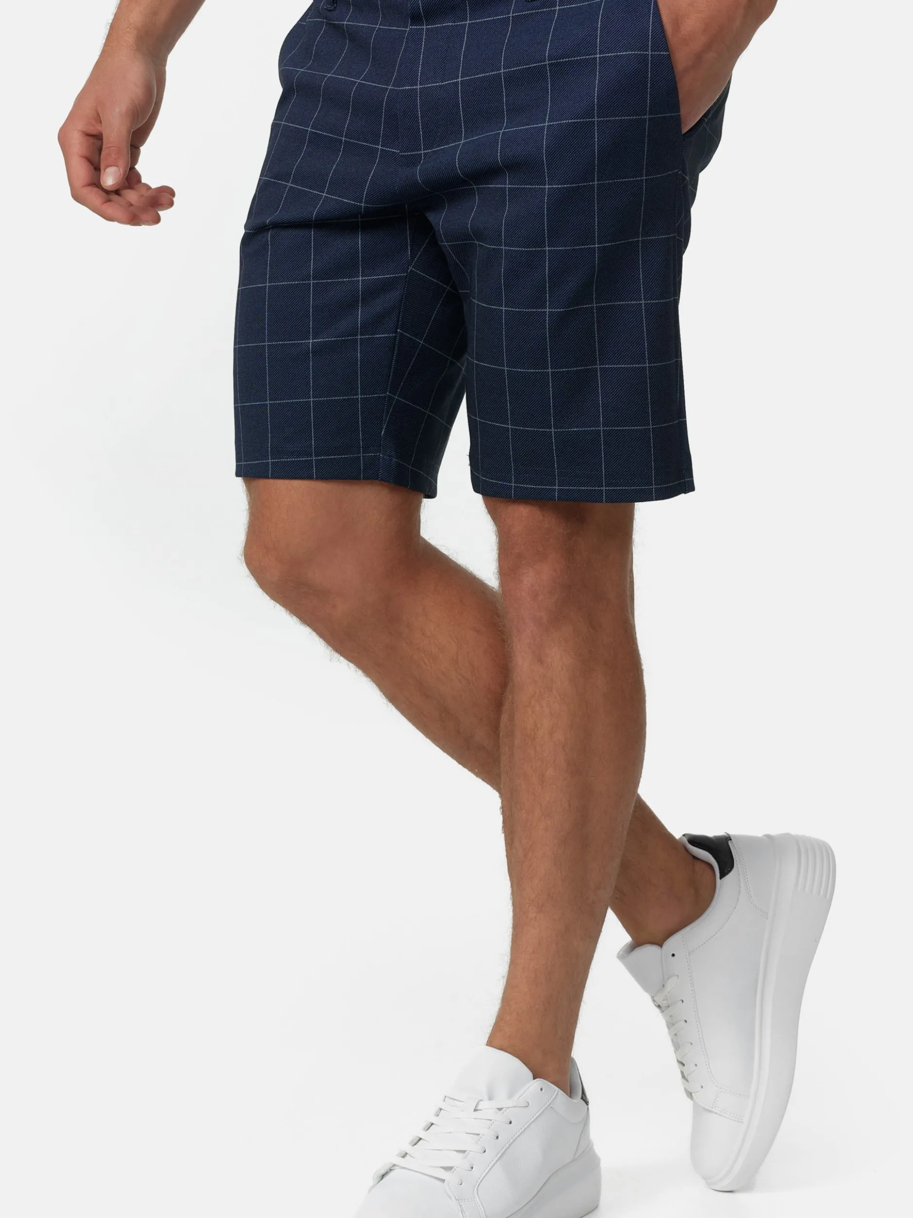 Indicode Herren Shorts Chino - Aalborg in marine blau