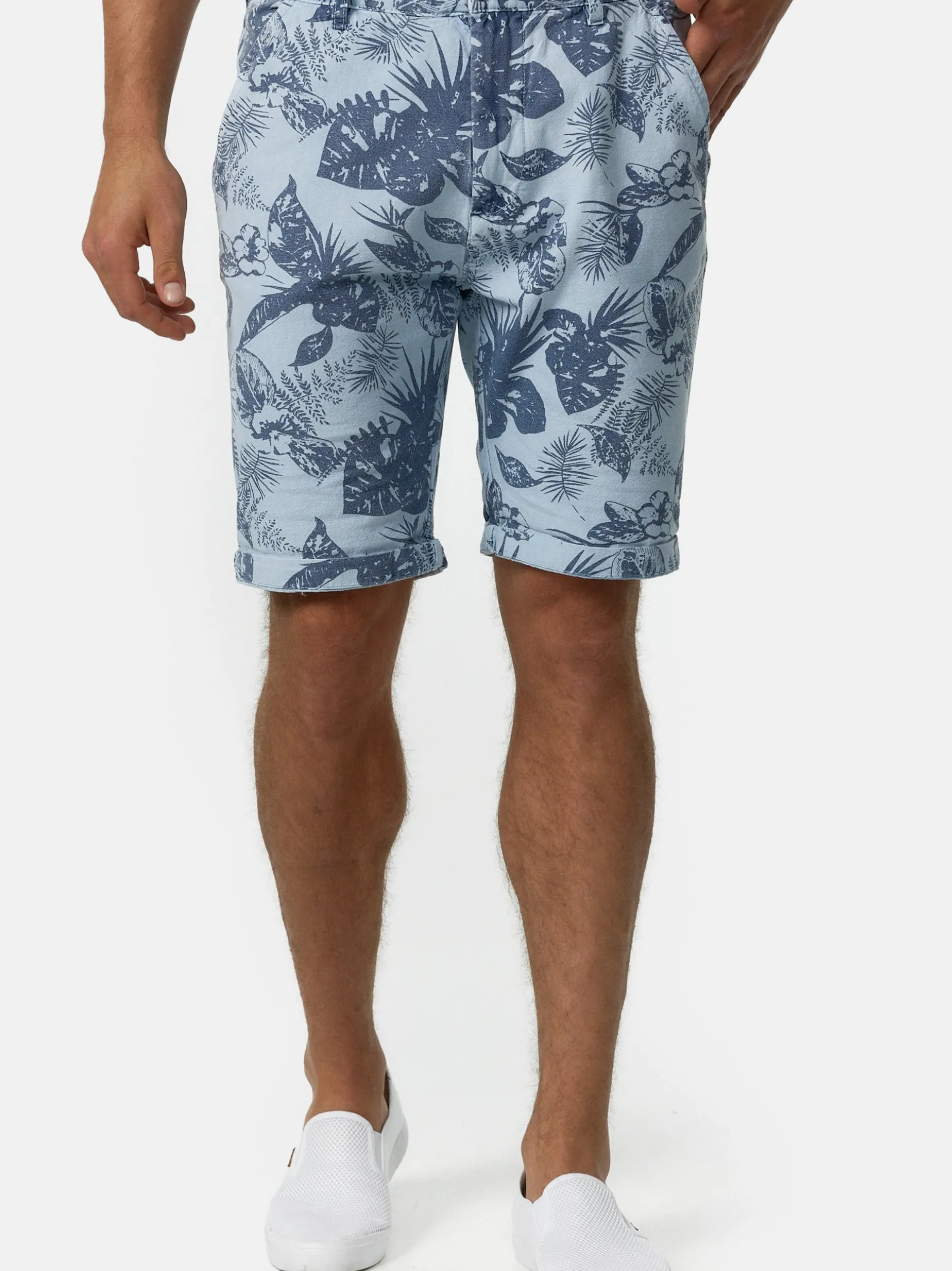 Indicode Herren Shorts Chino - Curtain in hellblau blau