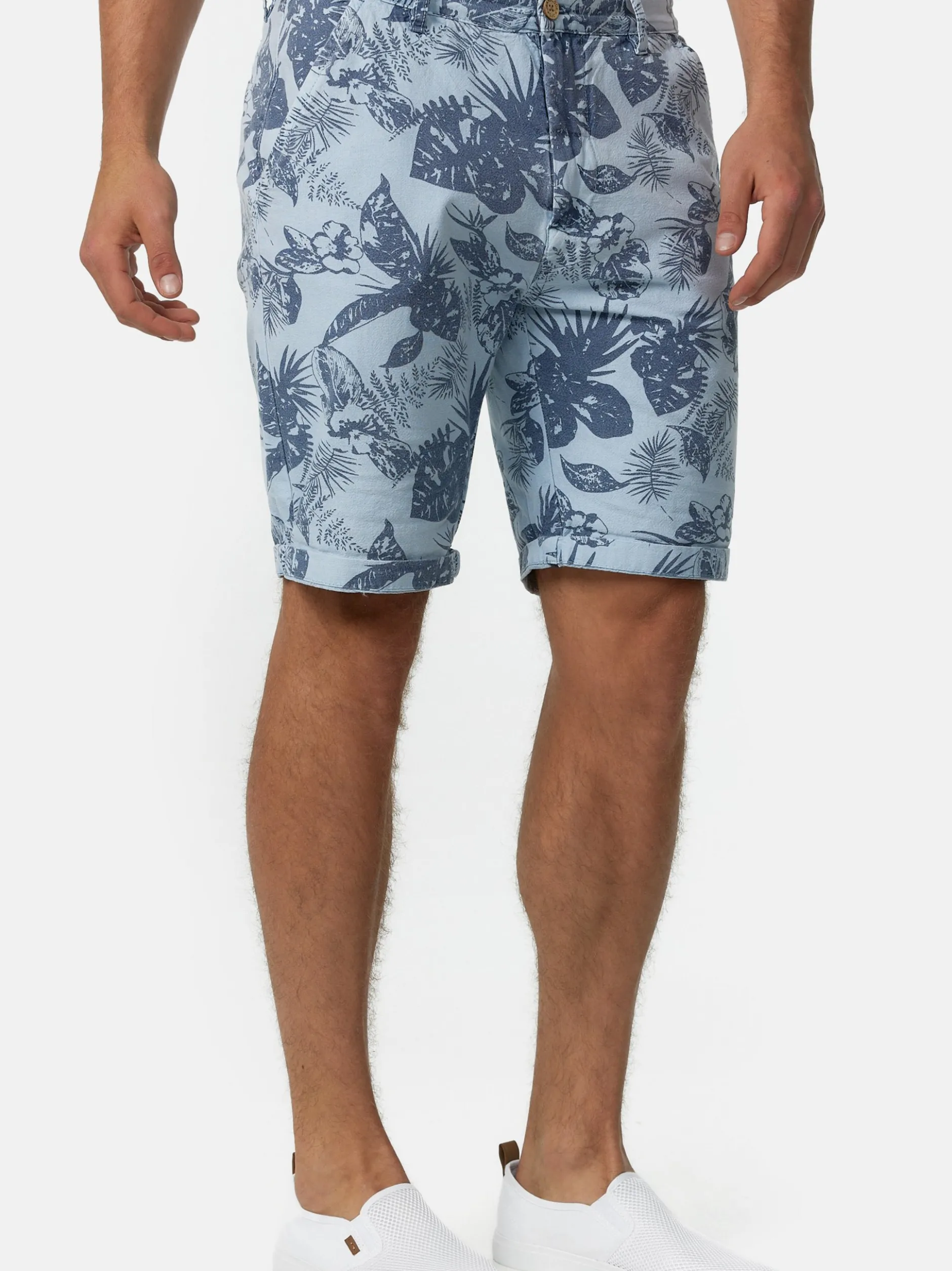 Indicode Herren Shorts Chino - Curtain in hellblau blau