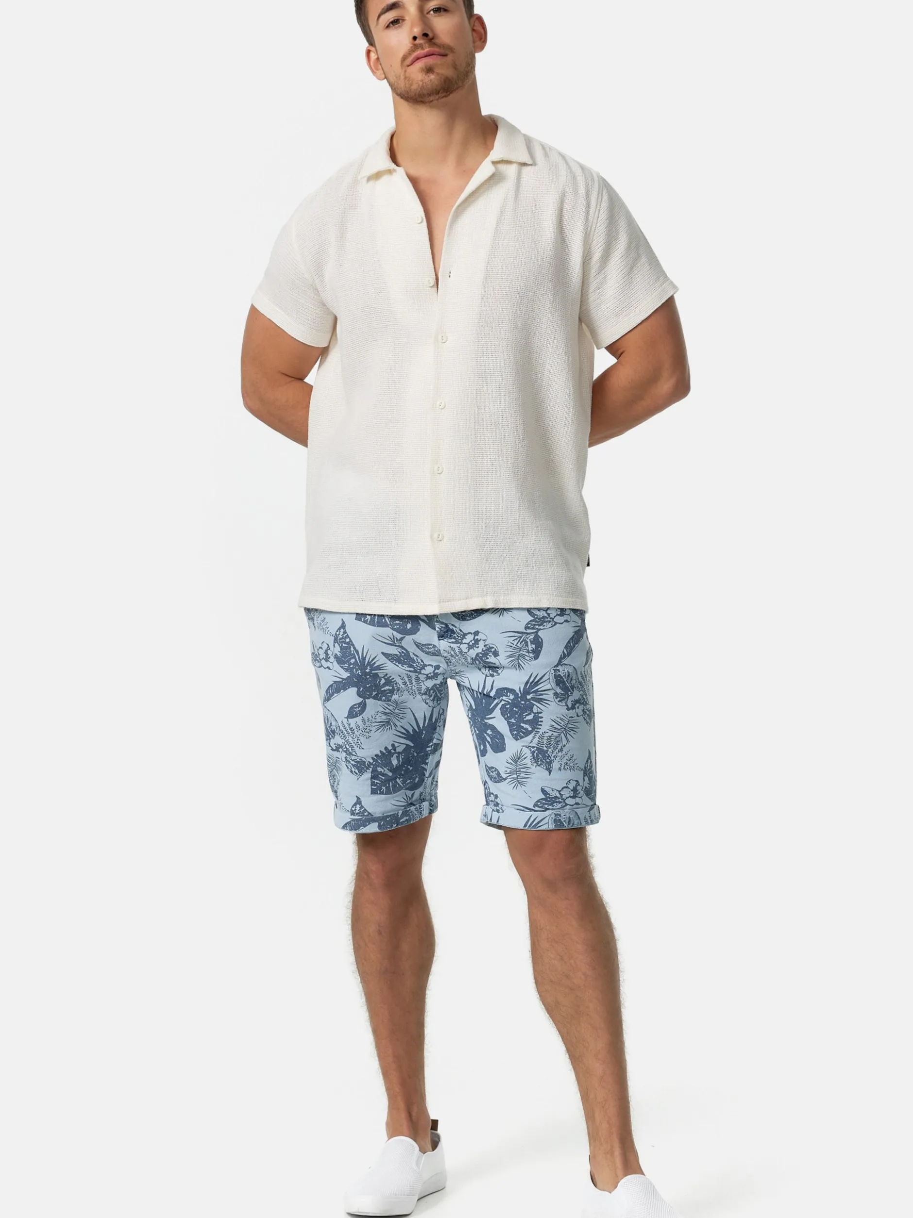 Indicode Herren Shorts Chino - Curtain in hellblau blau