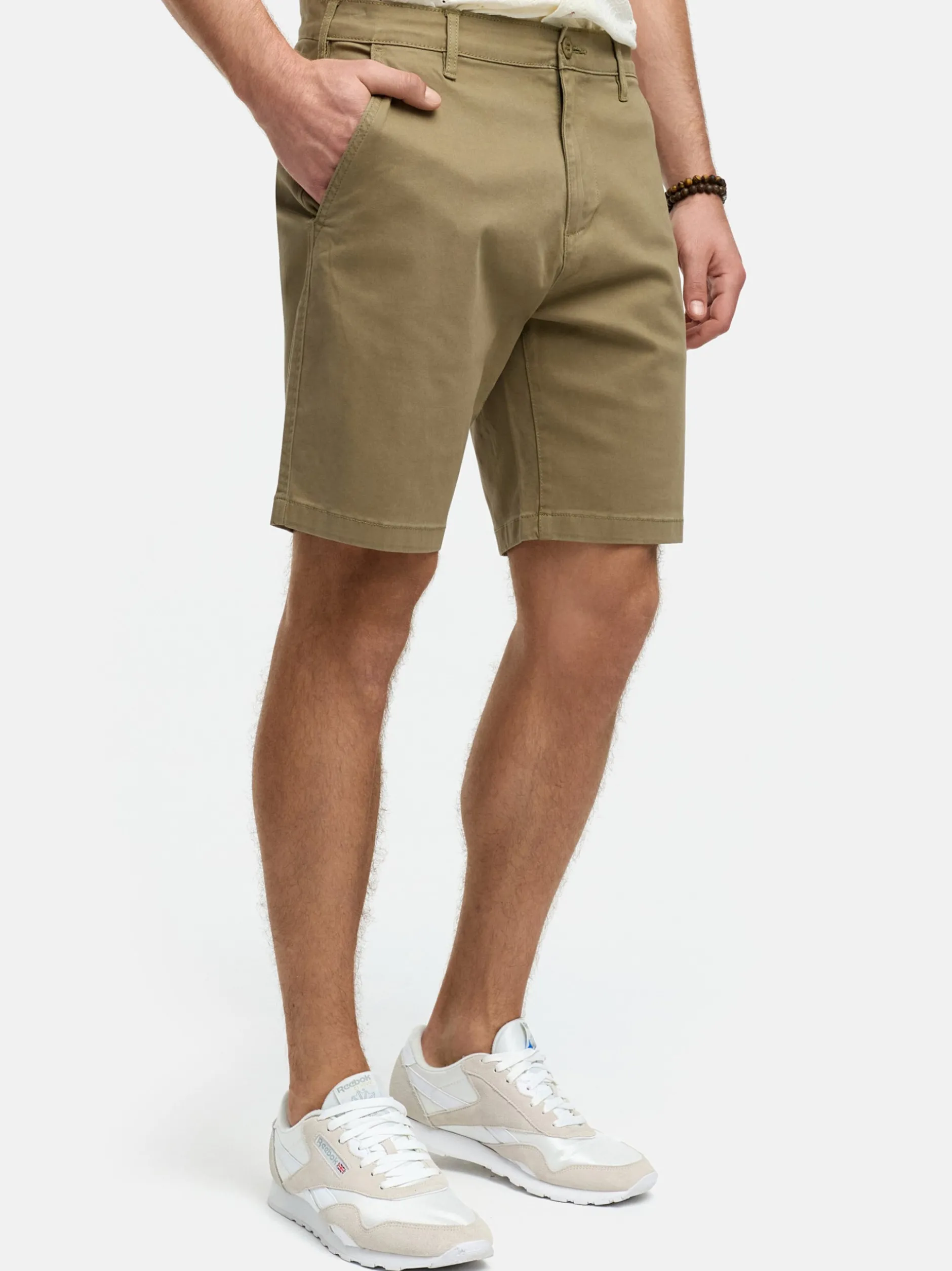 Indicode Herren Shorts Chino - INSeven in beige grün