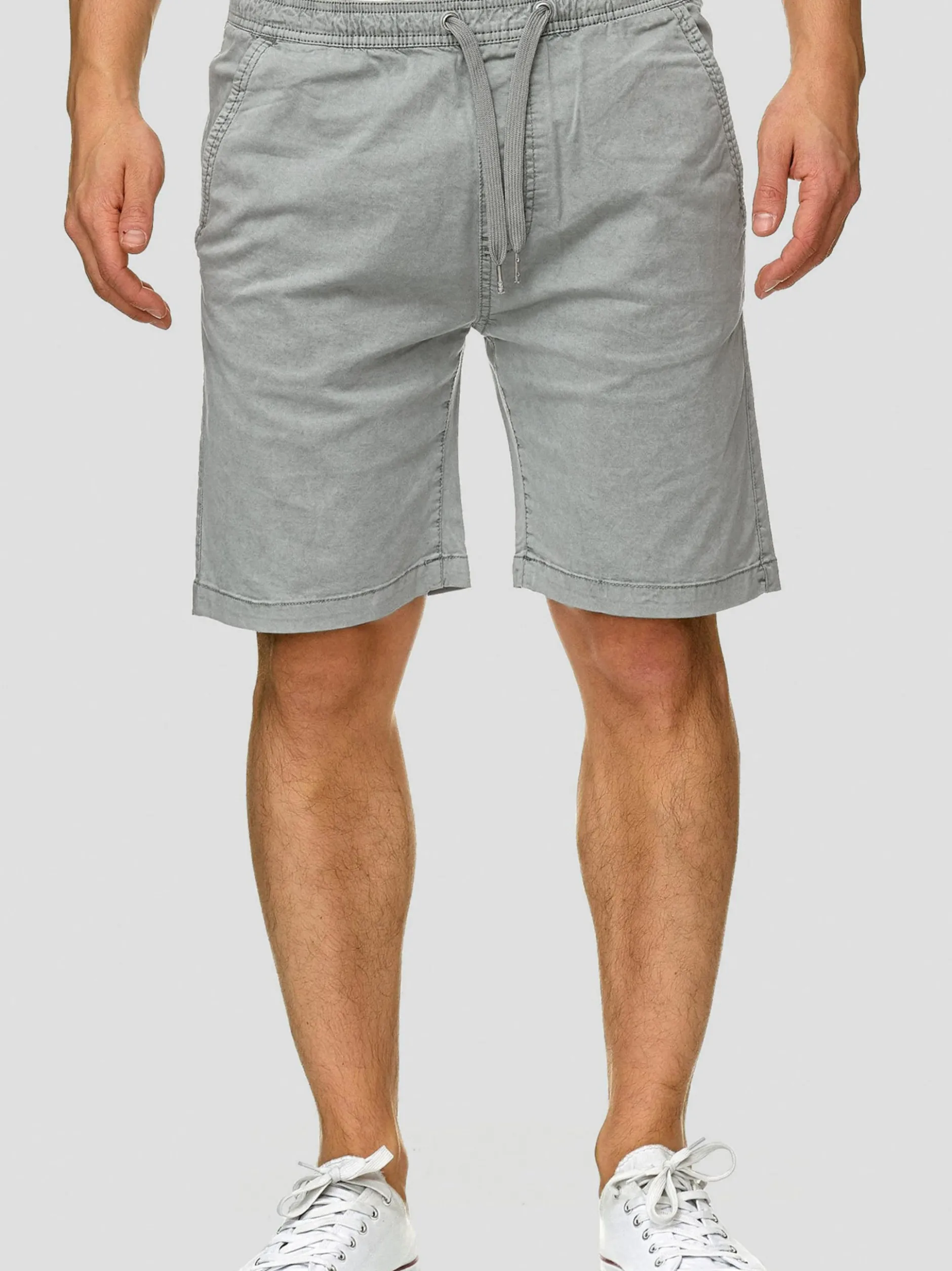 Indicode Herren Shorts Chino - Kelowna in hellgrau grau