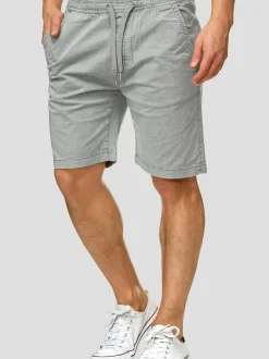 Indicode Herren Shorts Chino - Kelowna in hellgrau grau