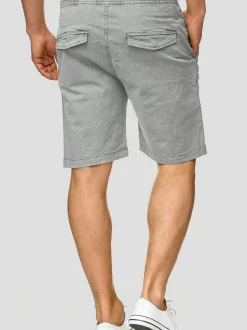 Indicode Herren Shorts Chino - Kelowna in hellgrau grau
